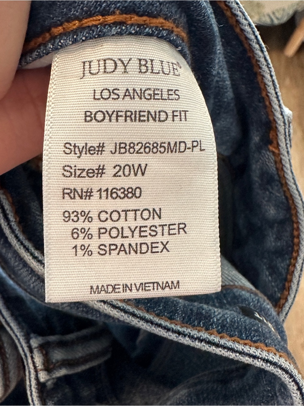 Judy Blue Los Angeles Boyfriend Fit Jeans Size 20W Like New - Picture 5 of 5